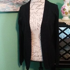 NWT Dana Buchman Black Sweater Cardigan Size M